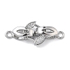 Ring Brass Micro Pave Clear Cubic Zirconia Fold Over Clasps KK-Z143-18P-1