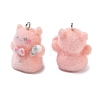 Flocking Opaque Resin Pendants RESI-F064-A15-2