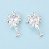 Valentine's Day Brass Micro Pave Clear Cubic Zirconia Pendants KK-N288-13S-1