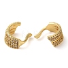 Leaf Shape Brass with Cubic Zirconia Cuff Earrings KK-Z033-30G-2