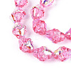 Electroplate Transparent Glass Beads Strands EGLA-N020-03E-3