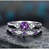 Alloy Micro Pave Cubic Zirconia Finger Rings for Women FS-WG2E042-08-1