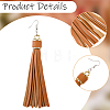 8Pcs 4 Colors PU Leather Tassel Dangle Earrings EJEW-CL0001-02A-6