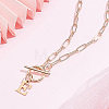 304 Stainless Steel Letter Pendant Necklaces NJEW-LP0001-52E-G-3