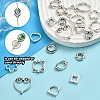 100Pcs 10 Styles Tibetan Style Alloy Bead Frames TIBEB-YW0001-27-4