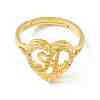 Real 18K Gold Plated Brass Alphabet Adjustable Rings RJEW-M139-18A-2