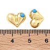 Brass Heart Beads KK-D289-06G-3