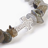 Natural Labradorite Beads Stretch Bracelets BJEW-JB03926-09-2