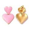 Heart Golden Ion Plating(IP) 304 Stainless Steel Stud Earrings for Women EJEW-L287-046G-3