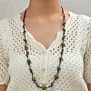 Bohemian Handmade Colorful Porcelain Beaded Waxed Cord Long Necklaces for Women FS-WGF474B-06-1