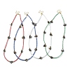Natural Shell Nugget & Glass Seed Beaded Necklaces NJEW-JN04375-1