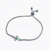 Adjustable Brass Synthetic Opal Bolo Bracelets BJEW-O165-11B-1