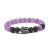 Natural Mixed Stone & Natural Lava Rock Round Beads Energy Power Stretch Bracelet for Girl Women BJEW-JB07041-2