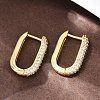 Oval Brass Micro Pave Clear Cubic Zirconia Hoop Earring EJEW-C152-04G-1