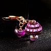 Diamond-Studded Moonstone Small Mushroom Car Zinc Alloy Keychain Metal Cute Female Bag Pendant Keychain Ring Creative Small Gift PW-WGC838E-01-1