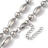 304 Stainless Steel Rice Beads Necklace for Women NJEW-B107-02P-2