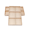 2Pcs 6 Grids Rectangle Wooden Display Trays for Jewelry AJEW-DJ0001-94B-1