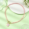 304 Stainless Steel Pendant Dyed Glass Rondelle Beaded Necklaces for Women NJEW-JN06540-01-1