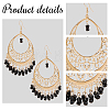 ANATTASOUL 2 Pairs 2 Colors Glass Seed Beaded Teardrop Chandelier Earrings EJEW-AN0002-29-3