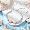 Adjustable Synthetical Turquoise & Porcelain & Natural Howlite Beaded Braided Bead Bracelets for Women BJEW-JB11710-1