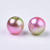 Rainbow ABS Plastic Imitation Pearl Beads OACR-Q174-12mm-08-2