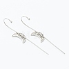 Brass Micro Pave Clear Cubic Zirconia Ear Wrap Crawler Hook Earrings EJEW-H125-02P-2
