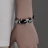 Imitation Leather & Alloy & Wood Double Layers Bracelets WGA6452-02-3