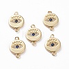 Brass Micro Pave Clear & Royal Blue Cubic Zirconia Links Connectors LS-KK-C100-40G-1