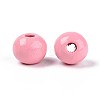 Spray Painted Round Natural Schima Wood Beads WOOD-A018-8mm-06-2