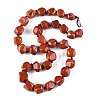 Natural Red Jasper Nuggets Beaded Necklaces for Women Men NJEW-K388-01L-4