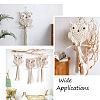 Crafans Owl Cotton Rope & Wood Beads Wind Chime Pendant HJEW-CF0001-05-5