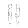 Brass Micro Pave Clear Cubic Zirconia Dangle Earrings WG05A58-02-1