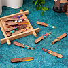 Beadthoven 16Pcs 8 Colors Transparent Resin & Walnut Wood Pendants RESI-BT0001-34-15