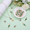 24Pcs 2 Styles Alloy Enamel with Crystal Rhinestone and Acrylic Connector Charms FIND-HY0005-34-4