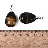 Dyed Natural Yellow and Blue Tiger Eye Pendants G-N362-03P-02-3
