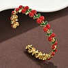 Brass Enamel Cuff Bracelets BJEW-L703-02A-G-1