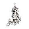 Antique Silver Plated Alloy Pendants ALRI-L046-P01-AS-1