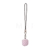 Square Yarn Ball Opaque Resin Mobile Strap HJEW-JM00837-2