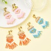 3 Pairs 3 Colors Brass Chandelier Earrings for Women EJEW-MZ00757-1
