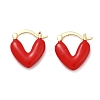 Brass Enamel Hoop Earrings EJEW-R032-05G-4