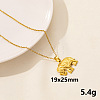 Animal Stainless Steel Elephant Pendant Necklace for Women QG3482-10-1