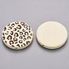 Painted Natural Wood Beads X-WOOD-N006-07E-2