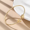 Clear Cubic Zirconia Open Cuff Bangle BJEW-G737-01G-05-3