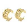 Rack Plating Brass Micro Pave Clear Cubic Zirconia Twisted Chain Ring Cuff Earrings for Women EJEW-P280-15G-1