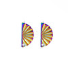 Rainbow Color 304 Stainless Steel Stud Earring Findings STAS-N098-015-2