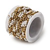 Handmade 304 Stainless Steel ABS Plastic Pearl Beaded Round Link Chains CHS-L032-01G-04-3