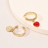Valentine's Day Brass Micro Pave Clear Cubic Zirconia Cuff Earrings EJEW-Z164-24G-2