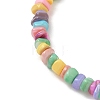 Natural Dyed Freshwater Shell Colorful Nuggets Beaded Anklets for Women AJEW-AN00717-4