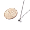304 Stainless Steel Round Ball Pendant Necklace with Rolo Chains for Men Women NJEW-JN03845-02-5