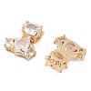 Brass Micro Pave Clear Cubic Zirconia Charms KK-U028-11G-2